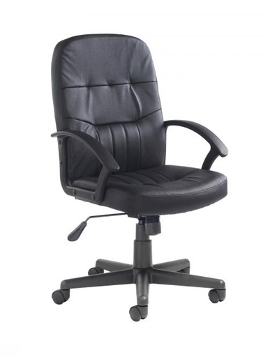 [ODFCAV300T1] Managers Cavalier Leather Faced Managers Chair - Black