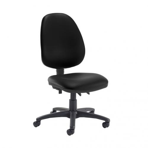 [VH10-000-00110] Jota High fabric back PCB operator chair with no arms - Nero BLACK VINYL